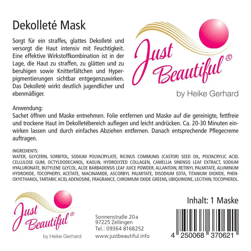 Just Beautiful Hydrogel Décolletage Mask – 1 Piece-zoom-