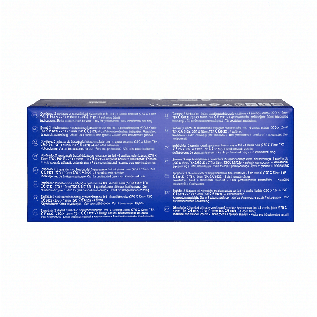 Aliaxin EV Dermalfiller von IBSA, zwei 1 ml Ampullen für Hautverjüngung und Faltenbehandlung, auf weißem Hintergrund.