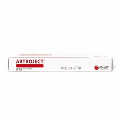 Gelenkspritze Artroject 50 mg in 10 ml Fertigspritze von ORMED GmbH, für Gelenkbehandlung, sichtbar in der Verpackung