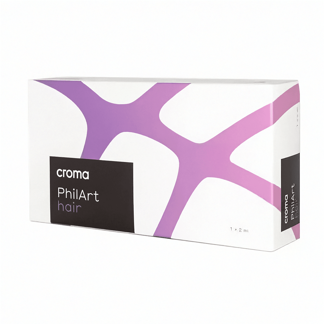 Croma PolyPhil PhilArt Hair Dermalfiller in 2ml Flasche, sichtbar im Bild, für Haarverdichtung und Volumen.