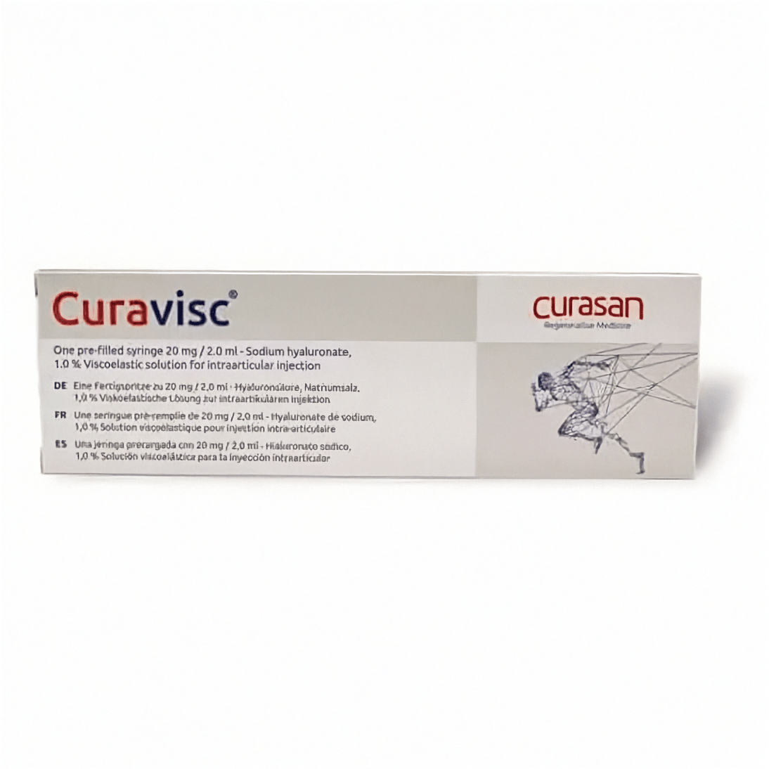 Curavisc Gelenkspritze mit 20 mg in 2 ml Fertigspritze, zur Behandlung von Gelenkschmerzen und Arthrose