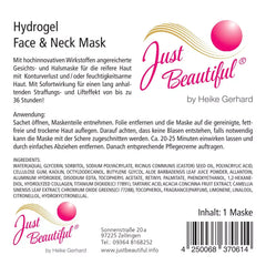 Just Beautiful Hydrogel Gesichts- und Halsmaske – 1 Stück