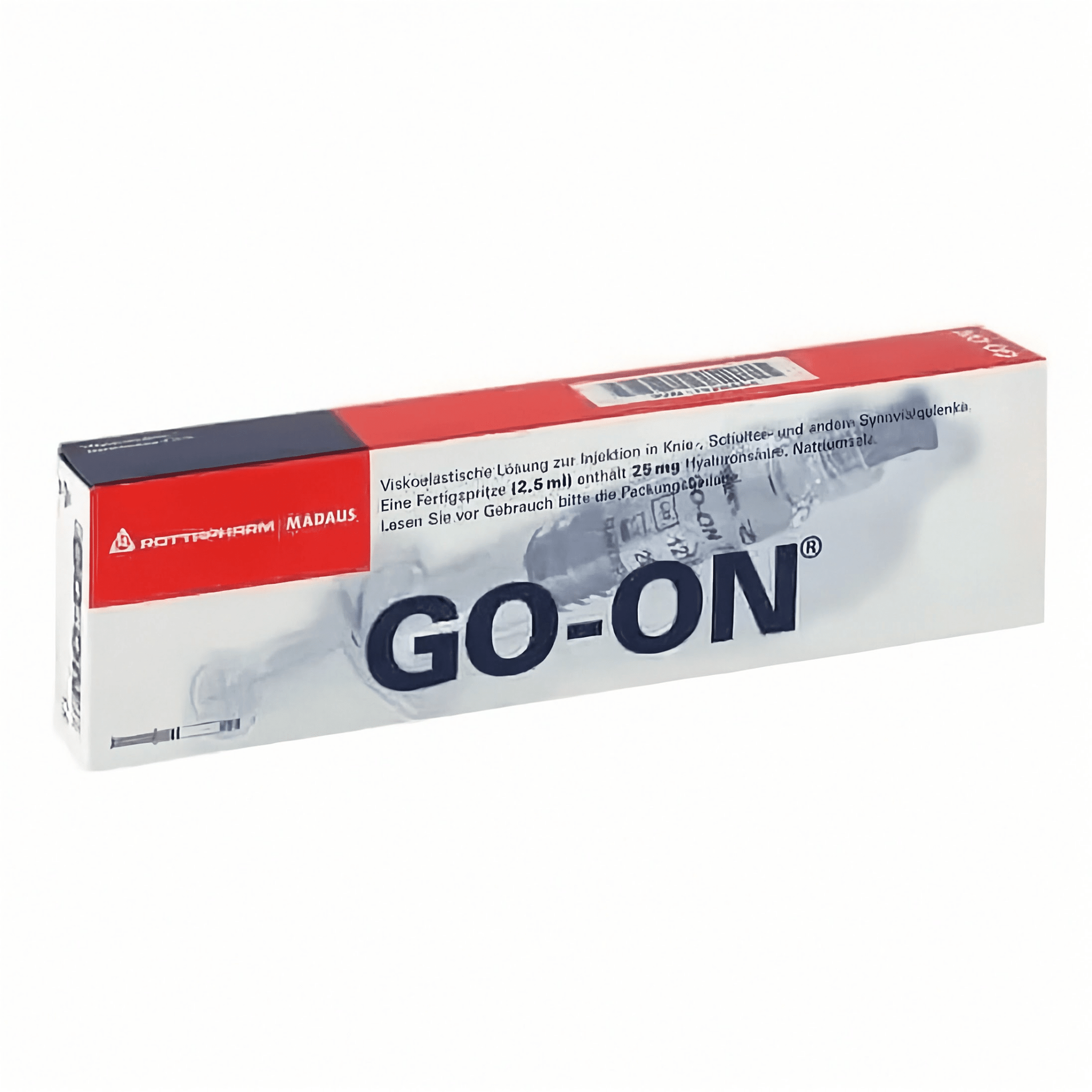 Gelenkspritze Go-On 25mg/2.5ml von Viatris Healthcare GmbH, injiziert in den Gelenkbereich, zur Schmerzlinderung bei Gelenkerkrankungen