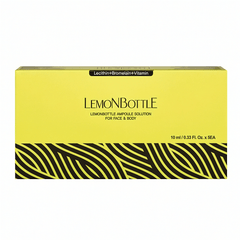 Lemon Bottle von SID MEDICOS, 5x10ml, Lipolyse- und Fettreduktionslösung in einer transparenten Flasche mit Zitronenmotiv