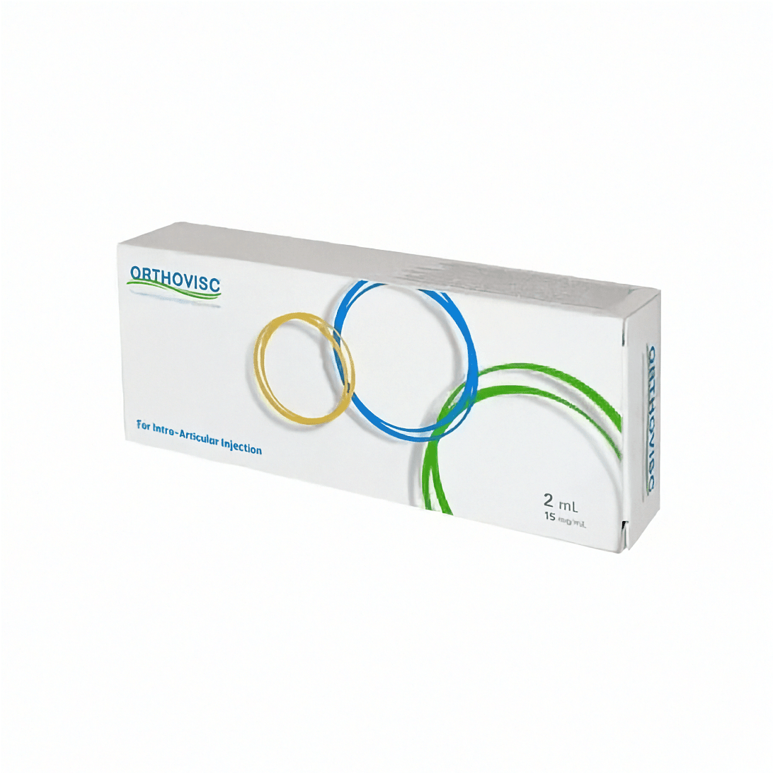 Orthovisc Gelenkspritze mit 30 mg/2 ml zum Schutz und zur Linderung von Gelenkschmerzen, von Plasmaconcept AG