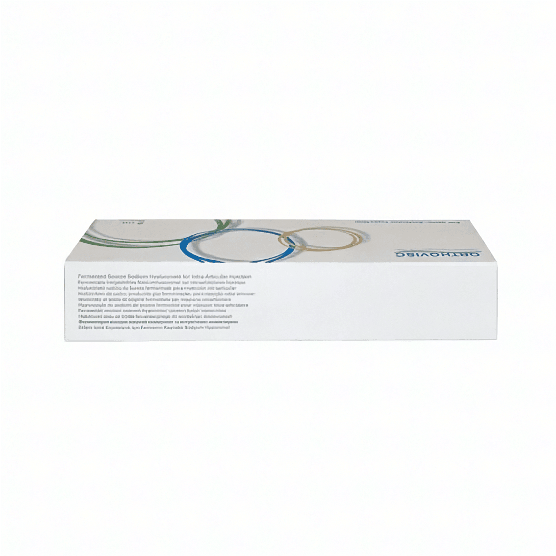 Gelenkspritze Orthovisc mit 30 mg/2 ml von Plasmaconcept AG, injiziert in das Kniegelenk zur Gelenkpflege