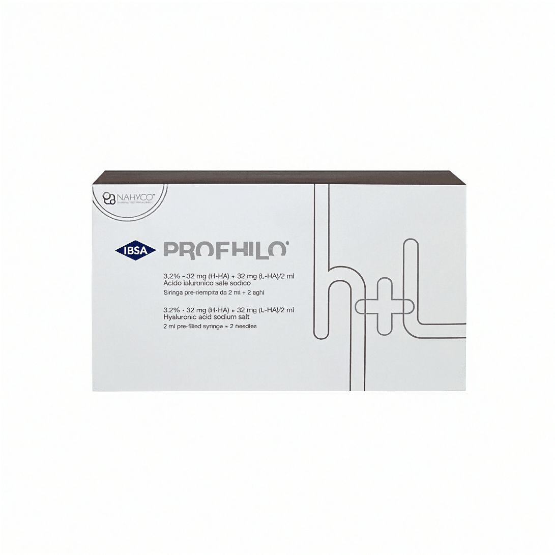 Profhilo H+L Dermalfiller von IBSA, 2ml Flasche für Hautstraffung und Feuchtigkeitsversorgung.